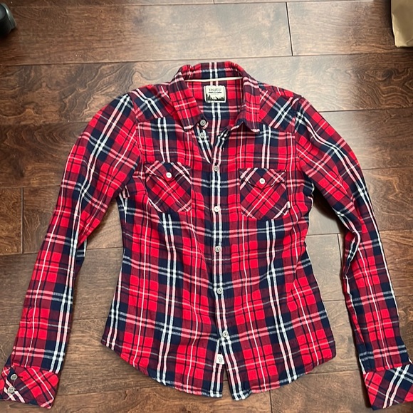 XS Red plaid TNA Flannel - Picture 1 of 3